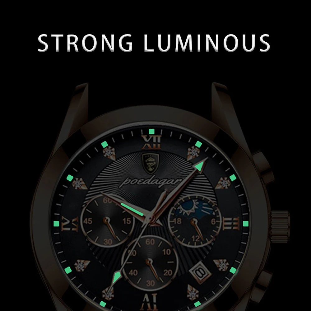 Men Watch New Top Brand Luxury Waterproof Luminous Sport Wristwatch Quartz Military Genuine Leather Relogio Masculino