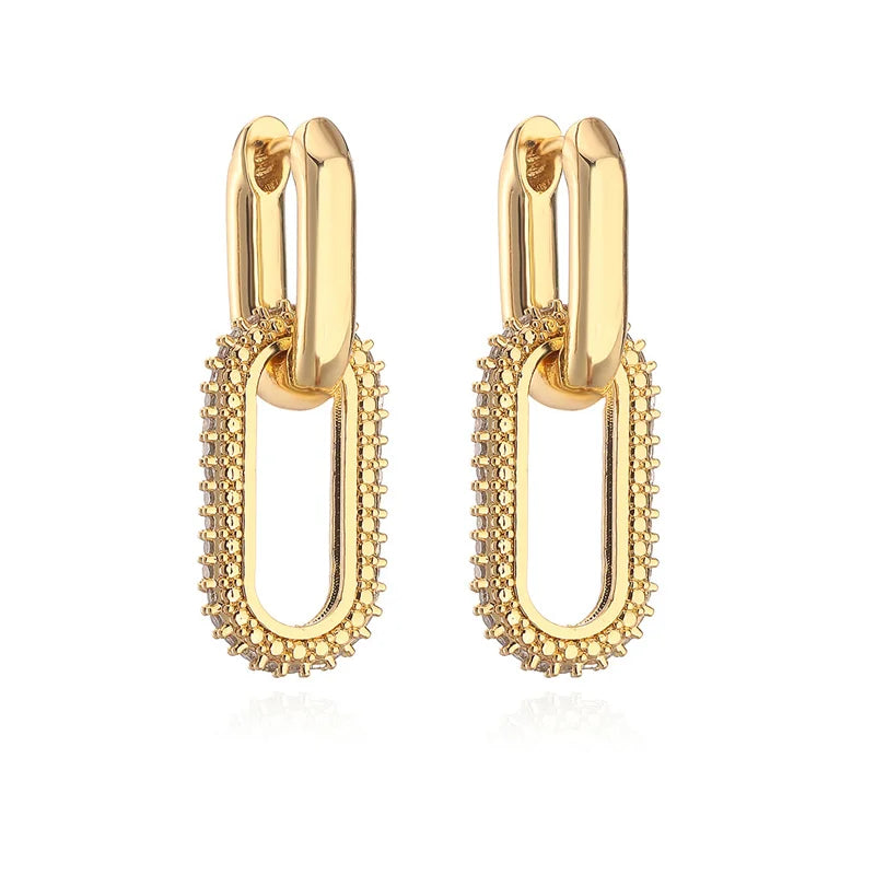 Earrings Gold Silver Color Geometric Round Earrings for Women Girls