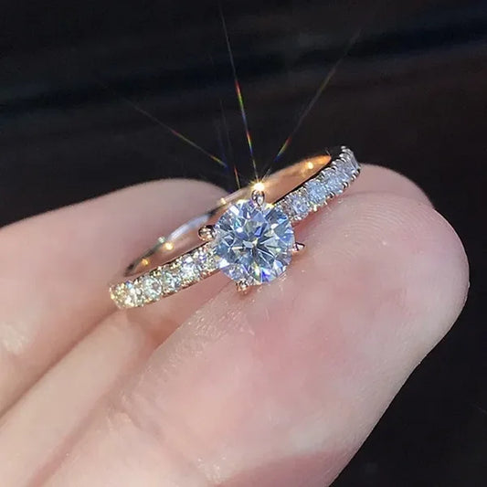 Ayten King Women Trendy Shiny Crystal Ring