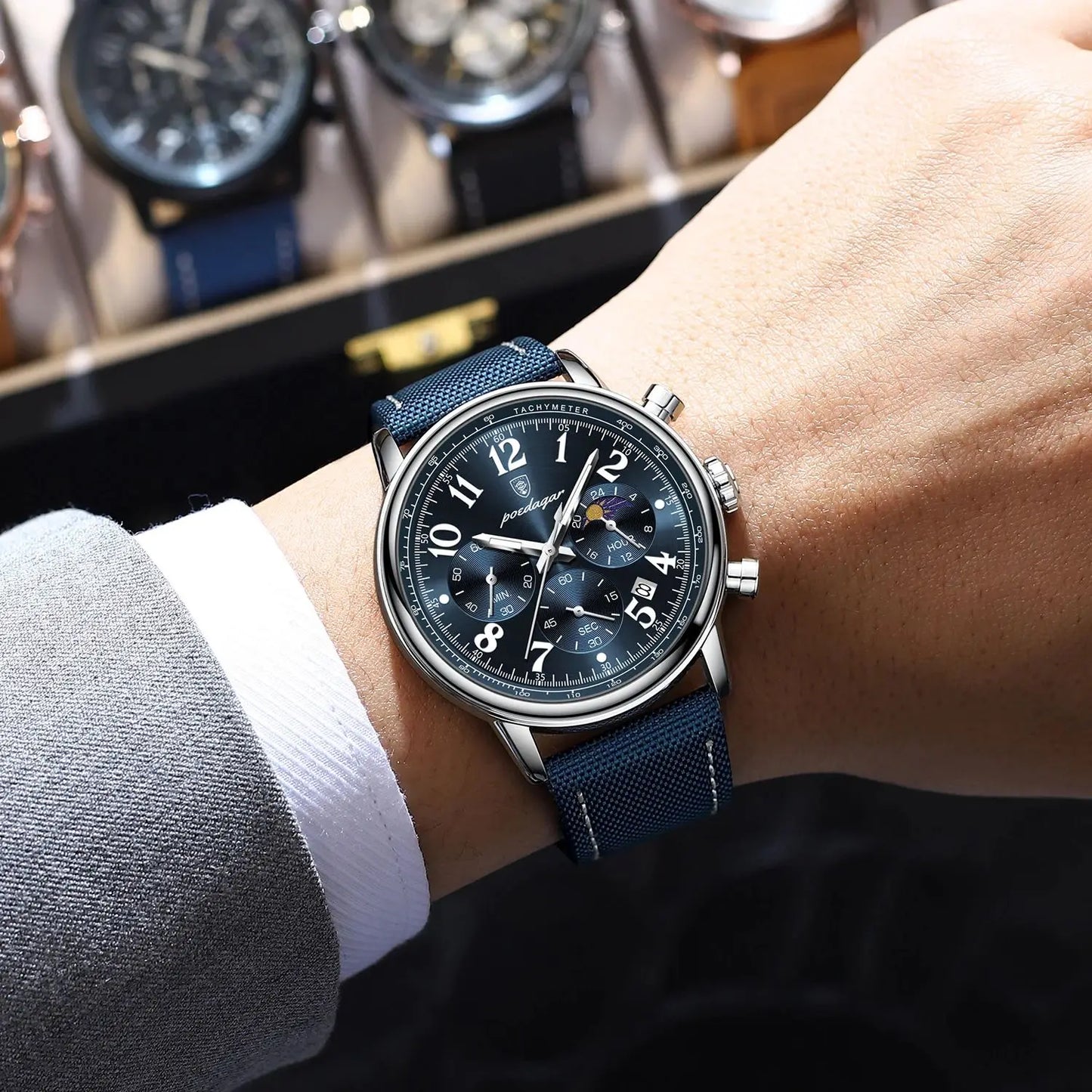Luxury Military Sports Watch for Man Waterproof Luminous Chronograph Date Men's Watches Quartz Nylon Leather Men Clock